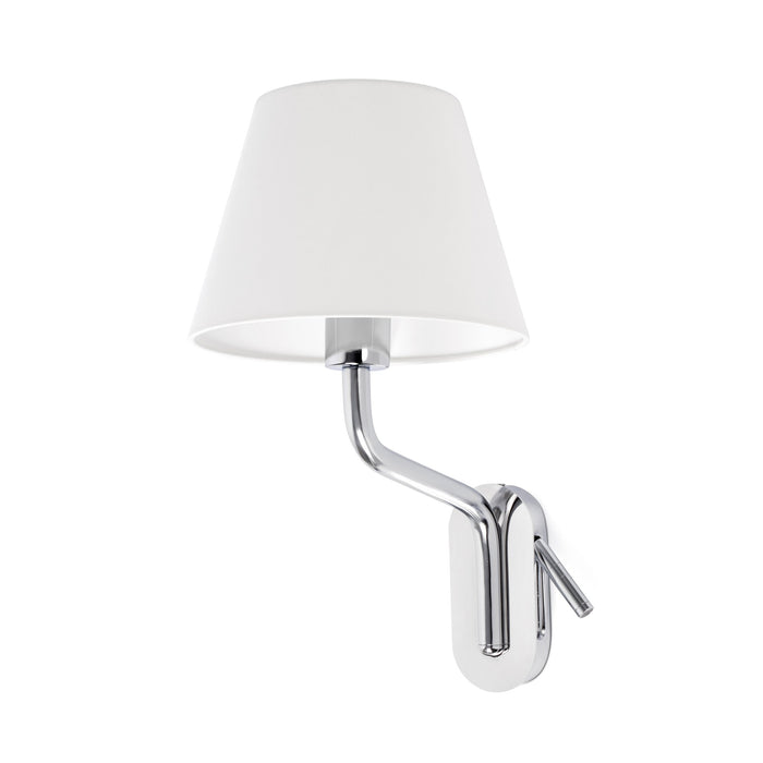 ETERNA CHROME WALL LAMP E27 15W WITH READING LAMPS