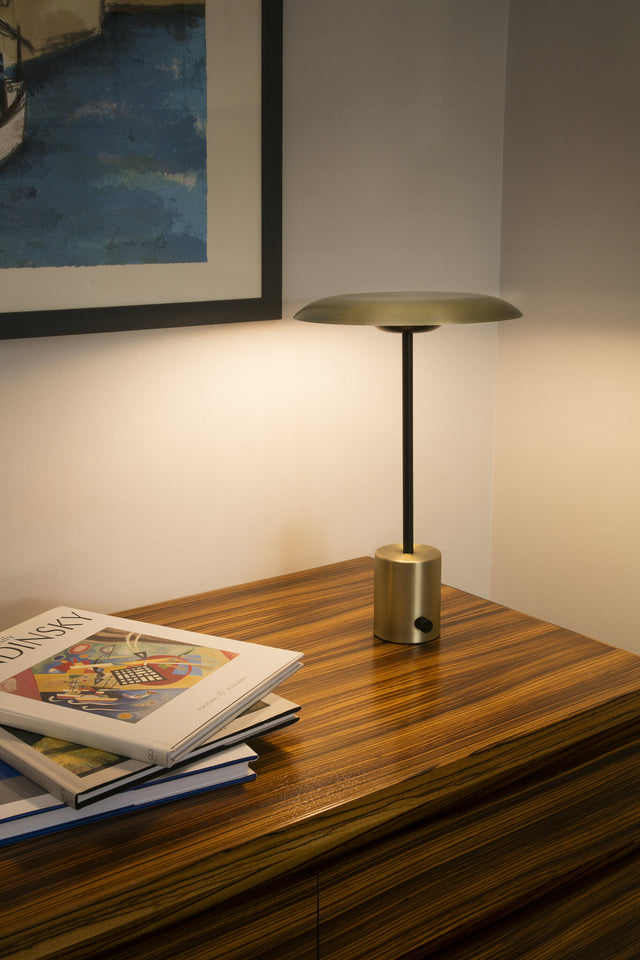 HOSHI PORTABLE LAMP SATIN GOLD WITH BLACK