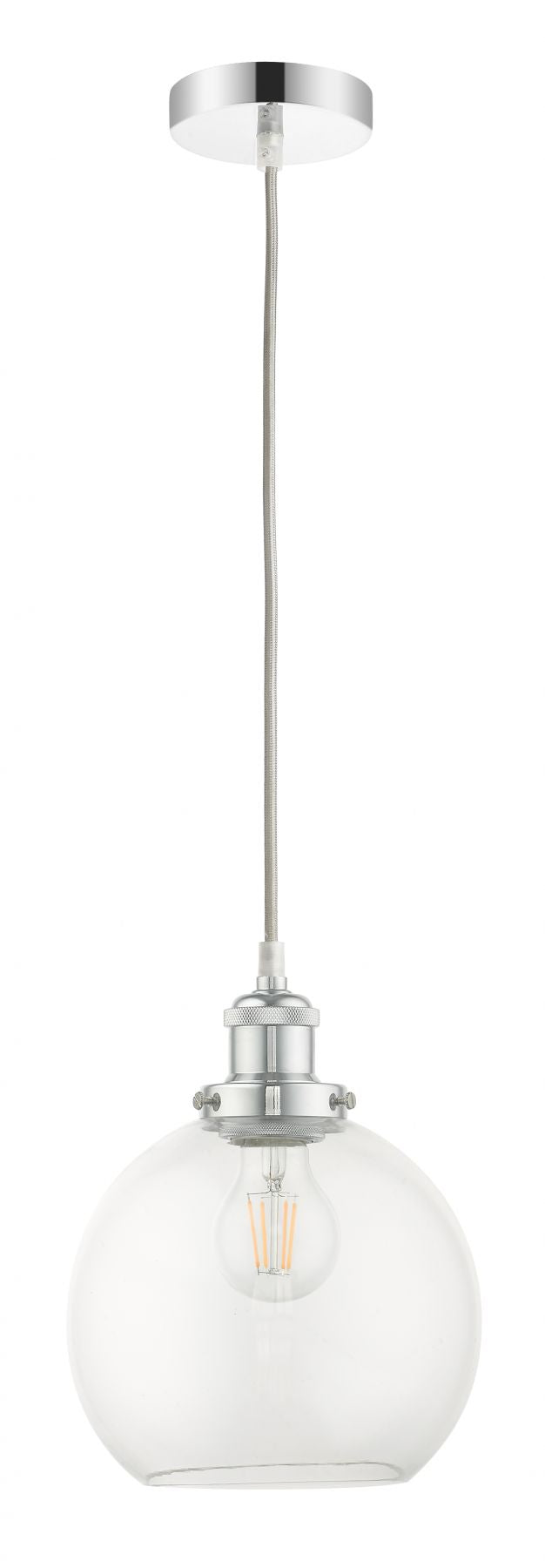 Lewis 1 Light Small Glass Ball Pendant Polished Chrome