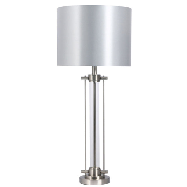 Malone Satin Chrome Table Lamp with Shade