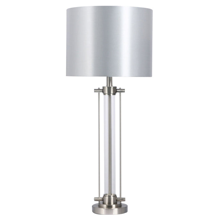 Malone Satin Chrome Table Lamp with Shade