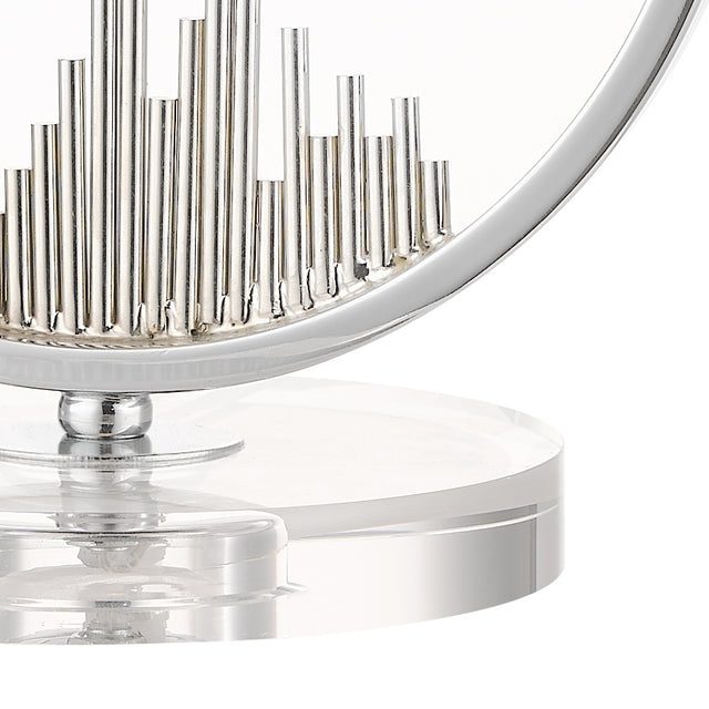 Manhatten Polished Chrome and Crystal Table Lamp c/w Shade