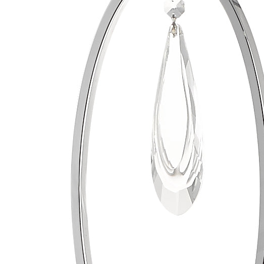 Markle Polished Chrome and Crystal Floor Lamp c/w Oval Shade
