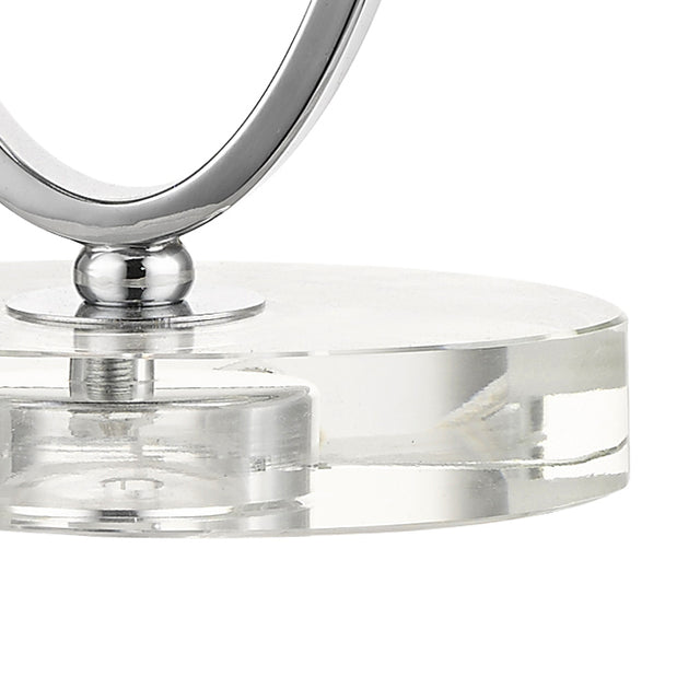 Markle Polished Chrome and Crystal Table Lamp c/w Oval Shade