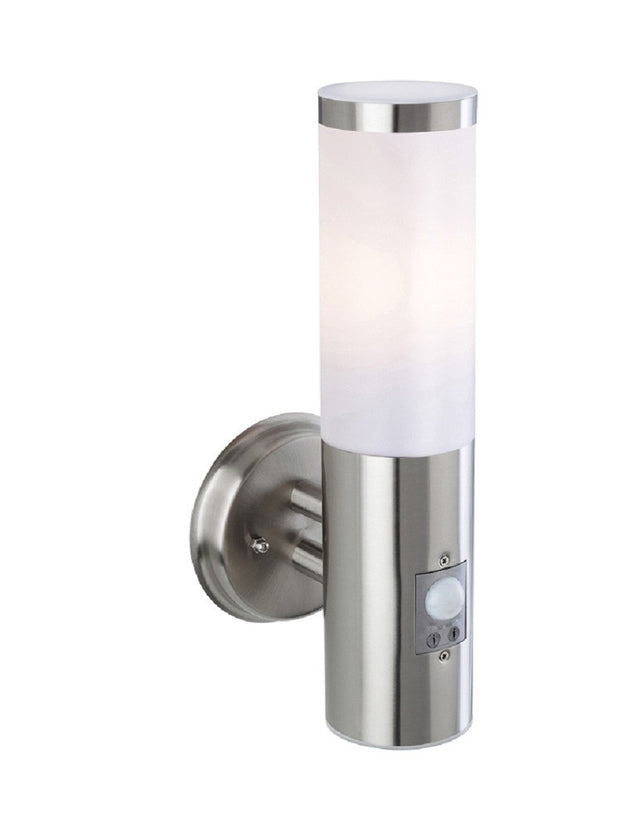 Plaza exterior wall light with built in sensor