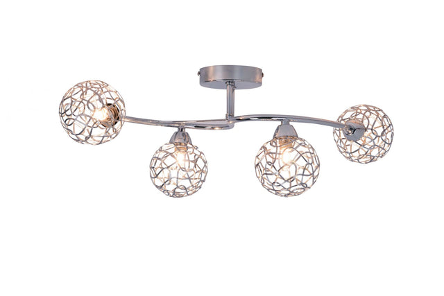 Ronda 4 Light Polished Chrome with Mesh Ball Shade