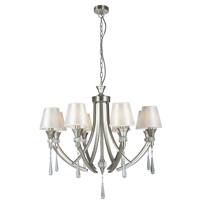 Sophia 8 Light Crystal Ceiling Light Satin Chrome