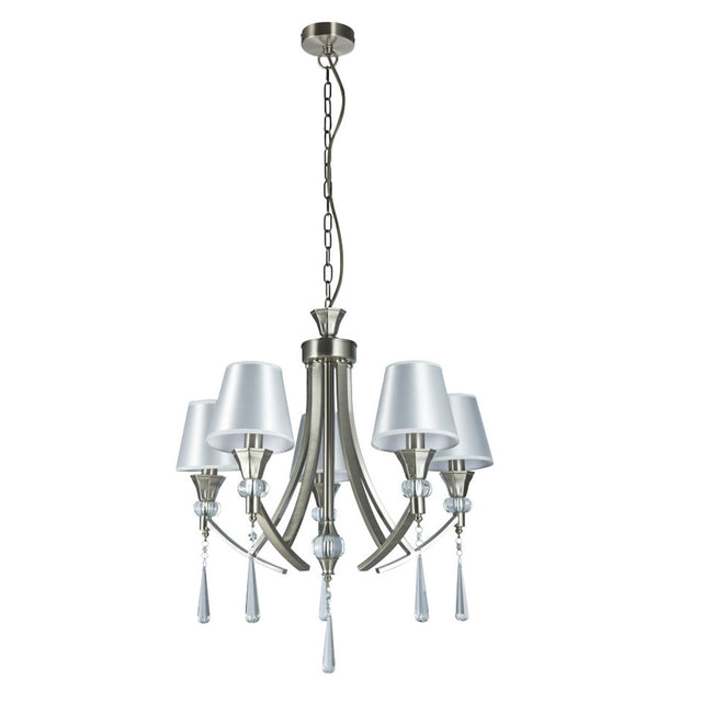 Sophia 5 Light Crystal Ceiling Light Satin Chrome