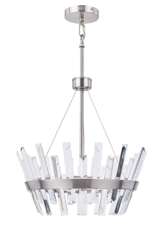 Strata 3 Light Crystal Pendant Satin Chrome